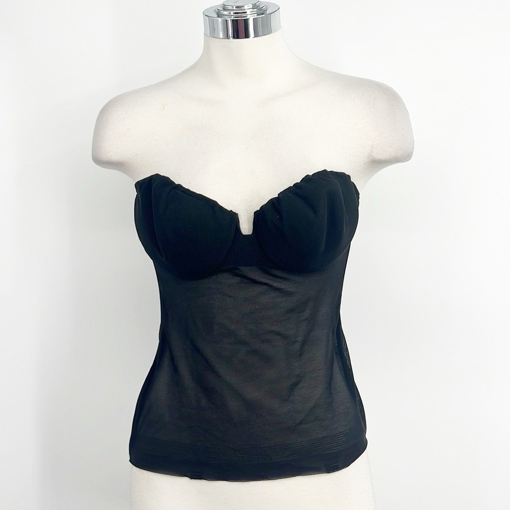 La Perla Black Sheer Bustier size 34c U Bra